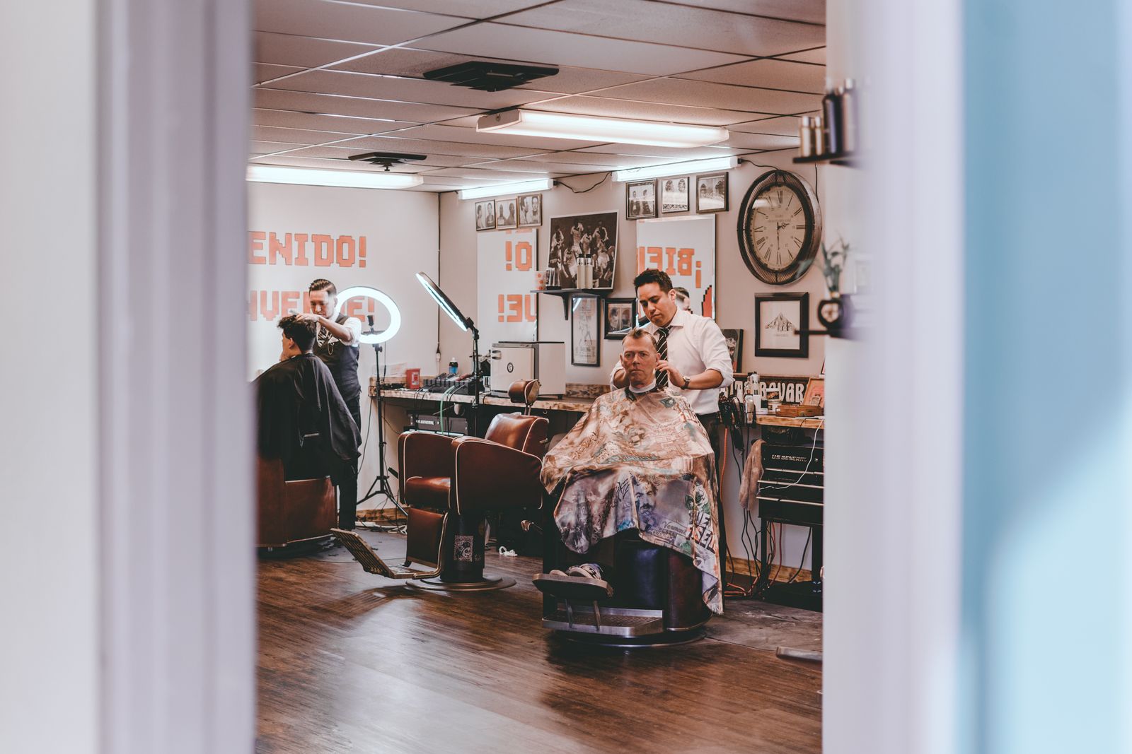 Inside Pinny's Barbershop